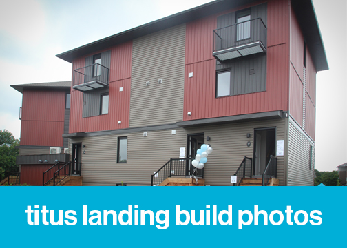 Titus Landing Development. Text at the bottom of image reads, "Titus Landing build photos".